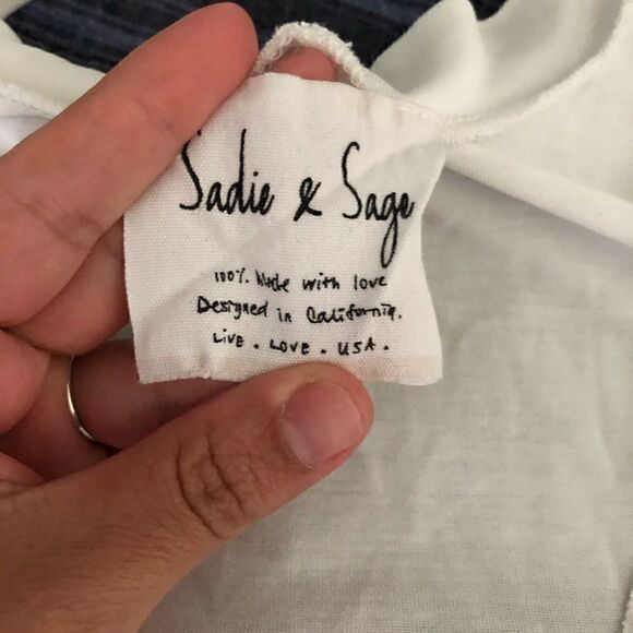 Sadie & save white choker tee shirt top blouse s - Picture 3 of 6